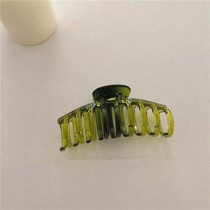 Sweet Scrub Color Acrylic Grasp Clip Simple Oval Hollow Leopard Grasp Hair Crab for Women Makeup Bath Hair Accessories